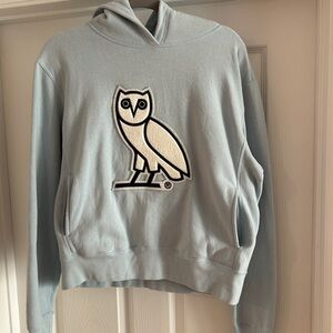 OVO Light Blue Hoodie with Owl Logo